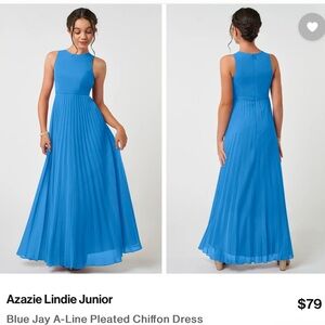 NWT AZAZIE LINDIE Junior Dress in Blue Jay size J18